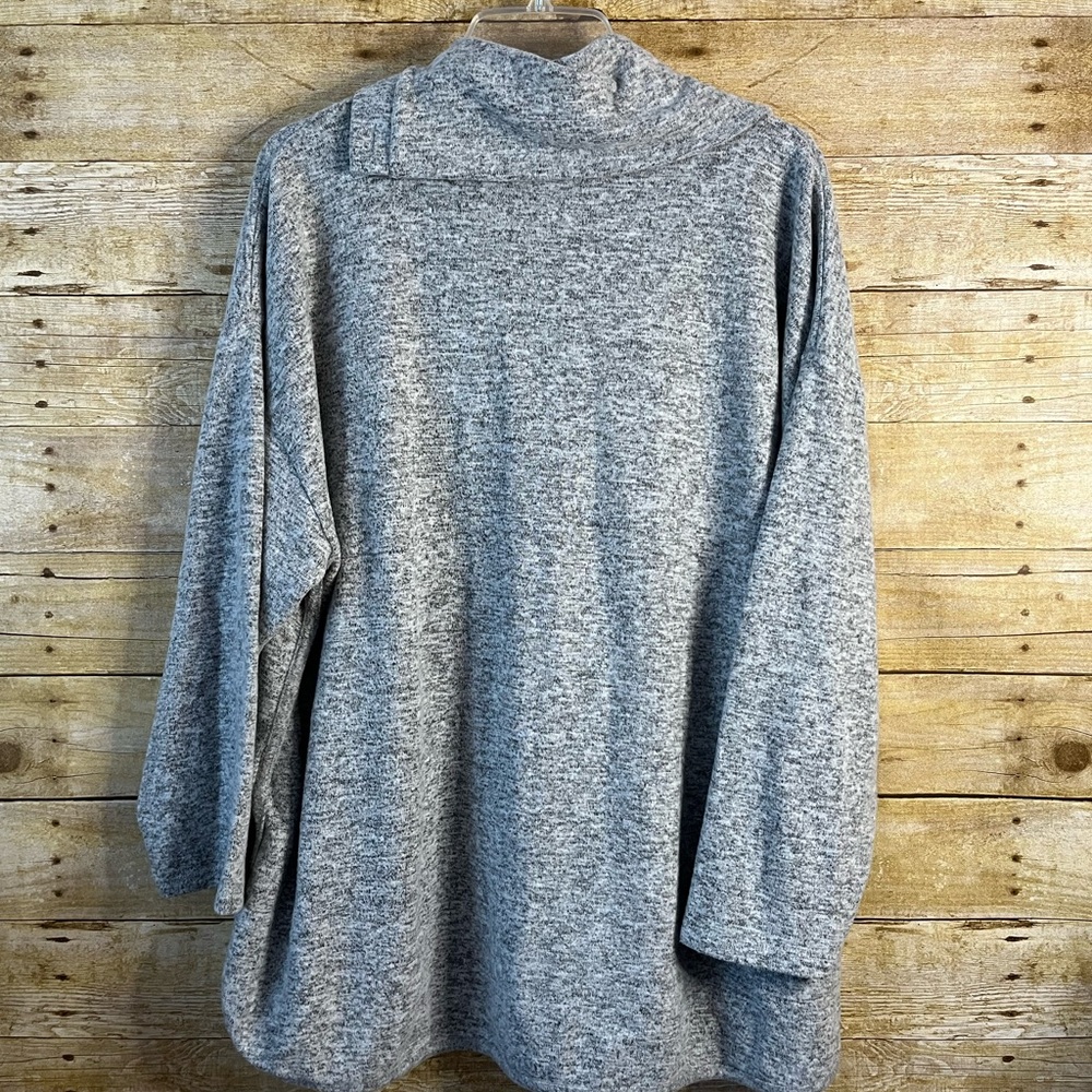 Ruby Rd. Women’s Gray Soft Cowl Button Neck Marle… - image 5